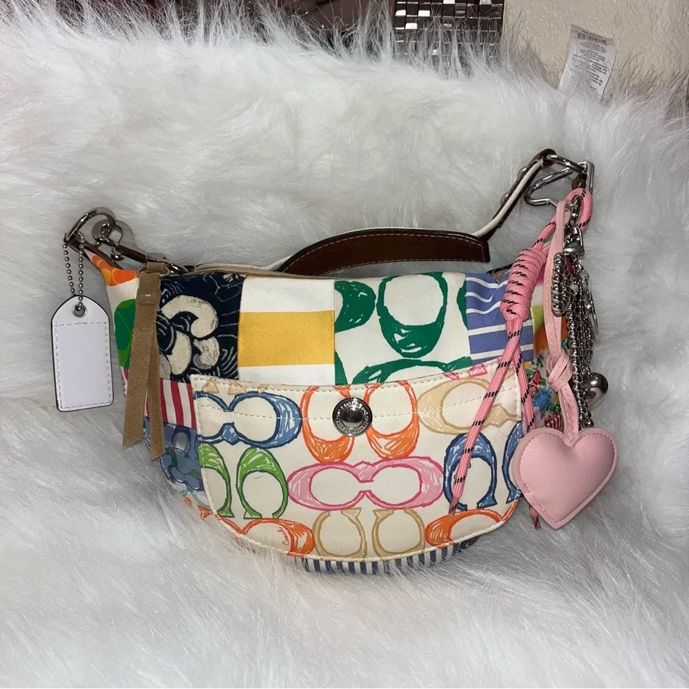 Small Coach Colorful Patchwork Women's Bag - Picture 3 of 11